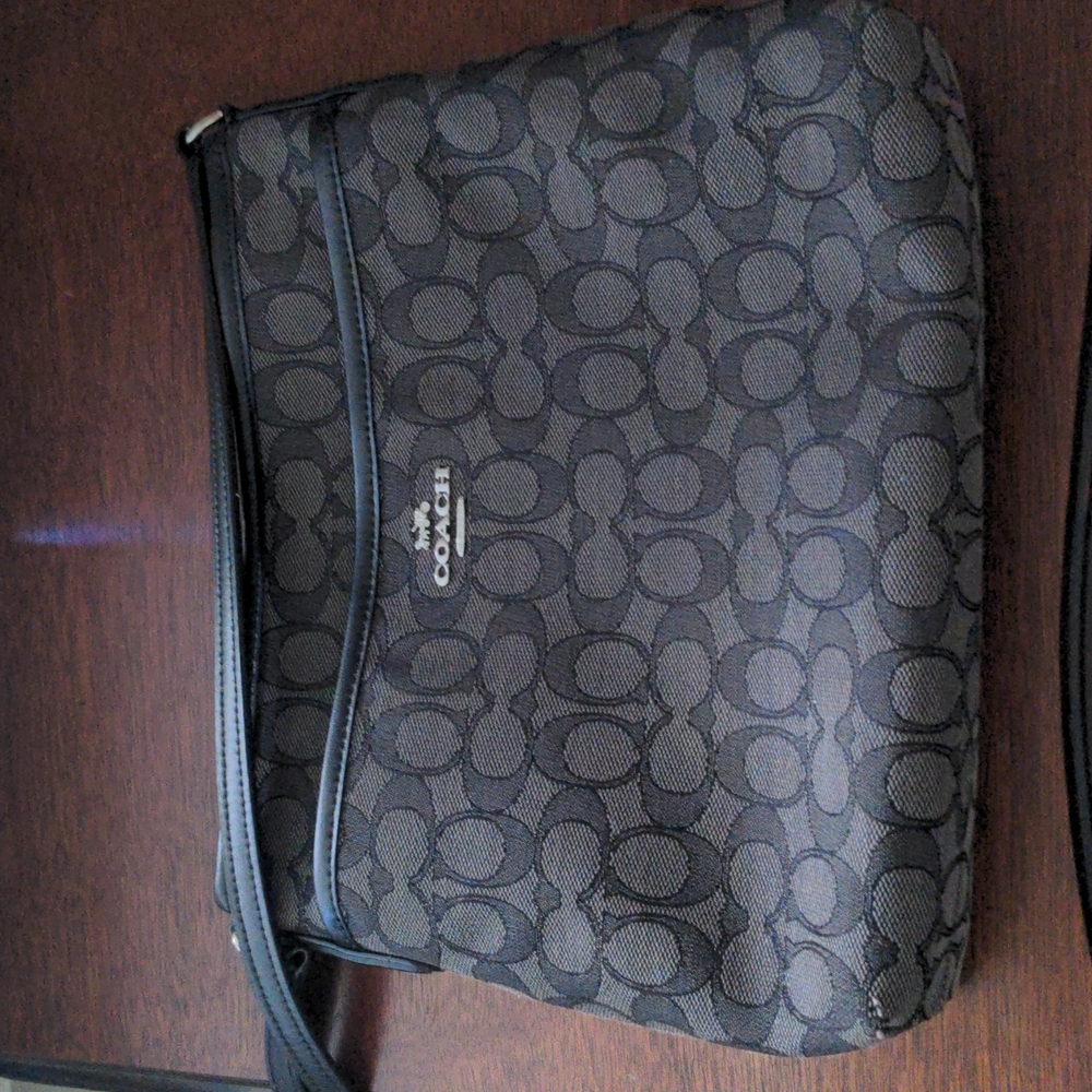 Coach crossbody file bag, jacquard fabric